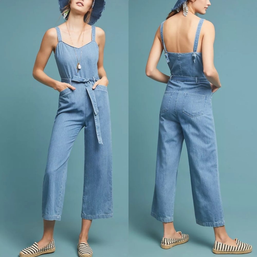 Paige Emma Denim Overalls Jumpsuit in Mykonos